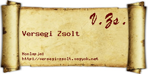 Versegi Zsolt névjegykártya